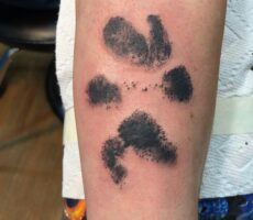 Dog Paw Print Octopus Ink Tattoos