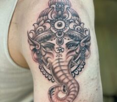 Elephant Indian Shoulder Arm Octopus Ink Tattoos
