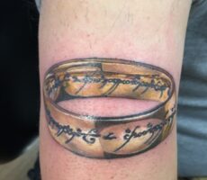 Ring Arm Band Script Octopus Ink Tattoos
